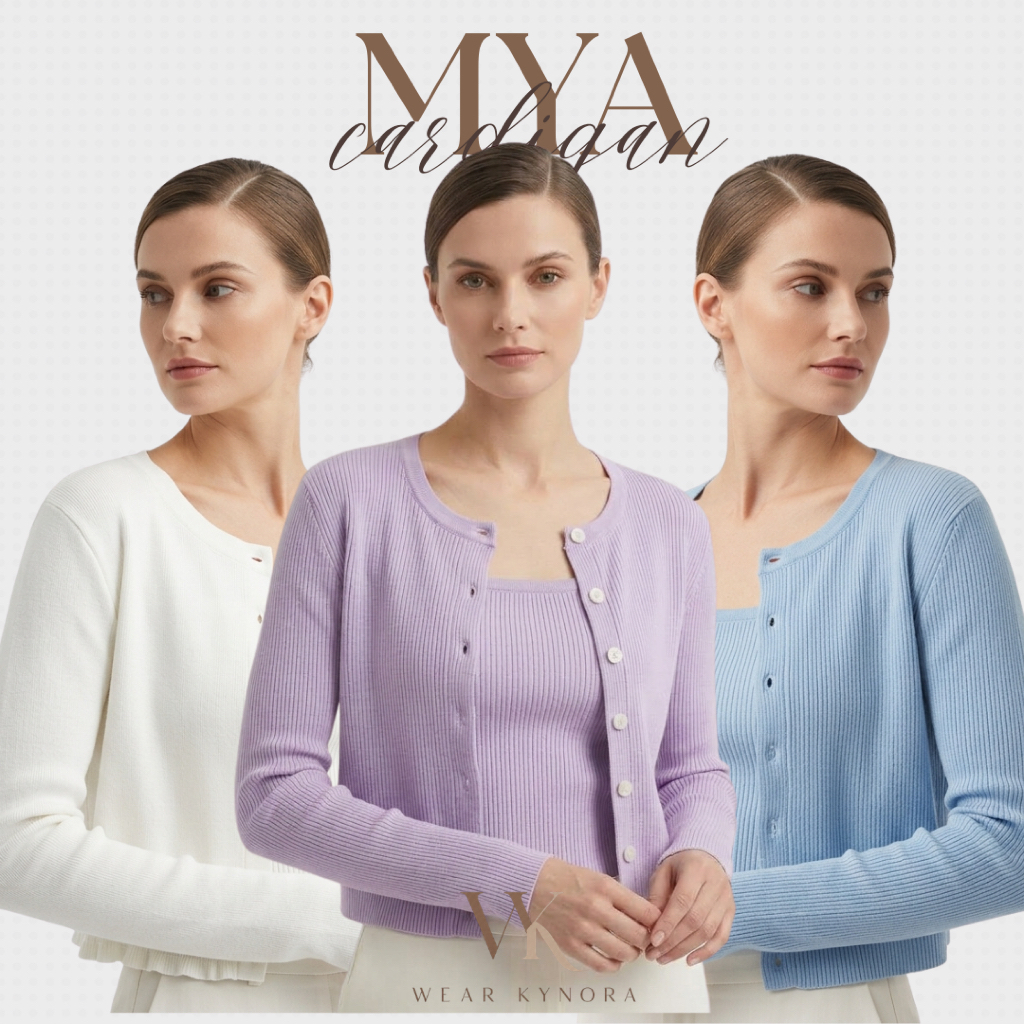 MYA CARDIGAN | Kardigan Crop 2in1 Set / Cardigan Crop Button Wanita + Tanktop/ Crop Top Kardigan Kor