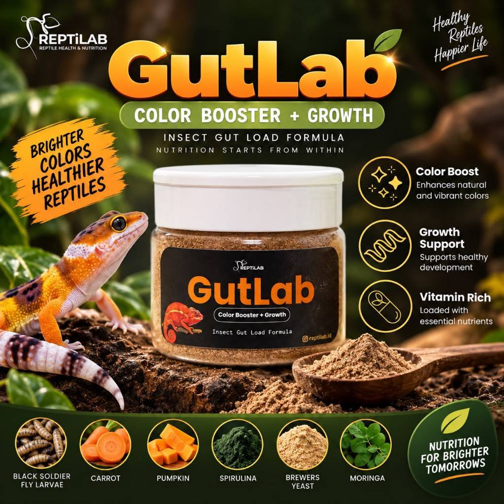 REPTILAB GUTLAB Gutload Reptil | Color Booster & Growth |untuk warna & pertumbuhan | Chameleon Gecko