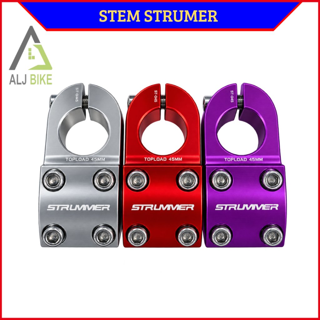 Stem Handlebar STRUMMER 45MM 4 Baut Aluminium Sepeda MTB BMX