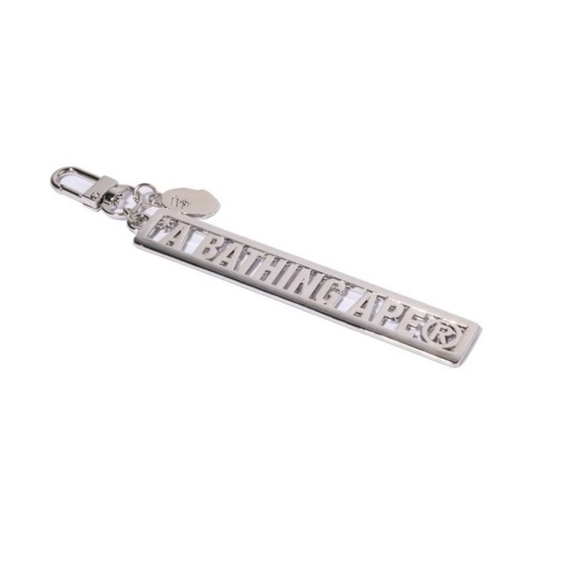 A Bathing Ape Metal Logo Keychain (Silver) NOWHERE JAPAN BAPE Gantungan Kunci