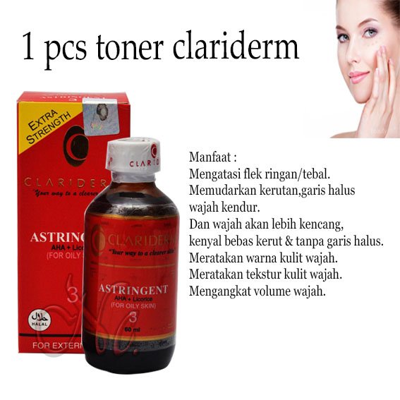 Clariderm 3 Original 1PCS Astringent Toner Wajah ORI