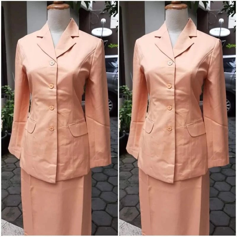 Stelan Baju Seragam Dharma Wanita Ready Stelan Rok Span Panjang