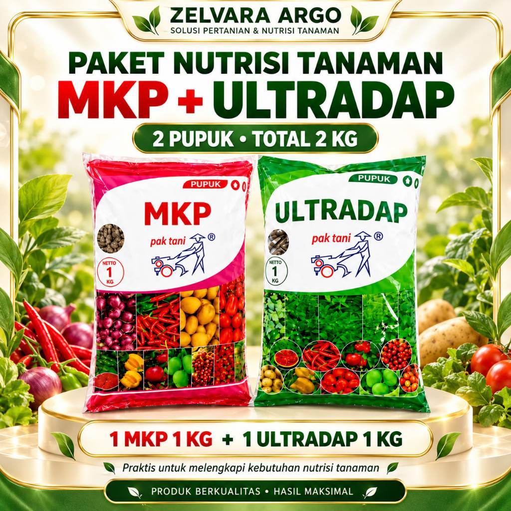 MKP Pak Tani 1KG + ULTRADAP Pak Tani 1KG Paket Pupuk 2KG – Akar, Bunga & Buah