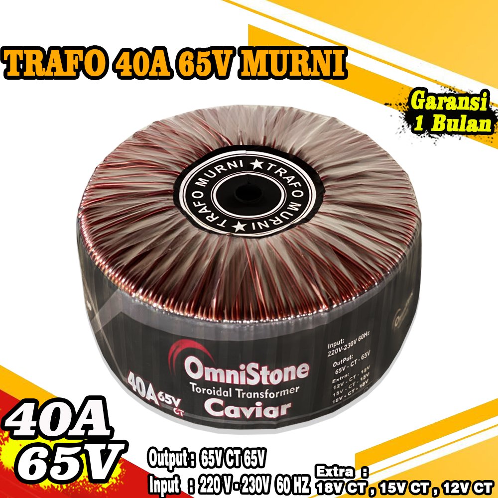 Trafo Toroid 40A Caviar Murni 65V CT 65V