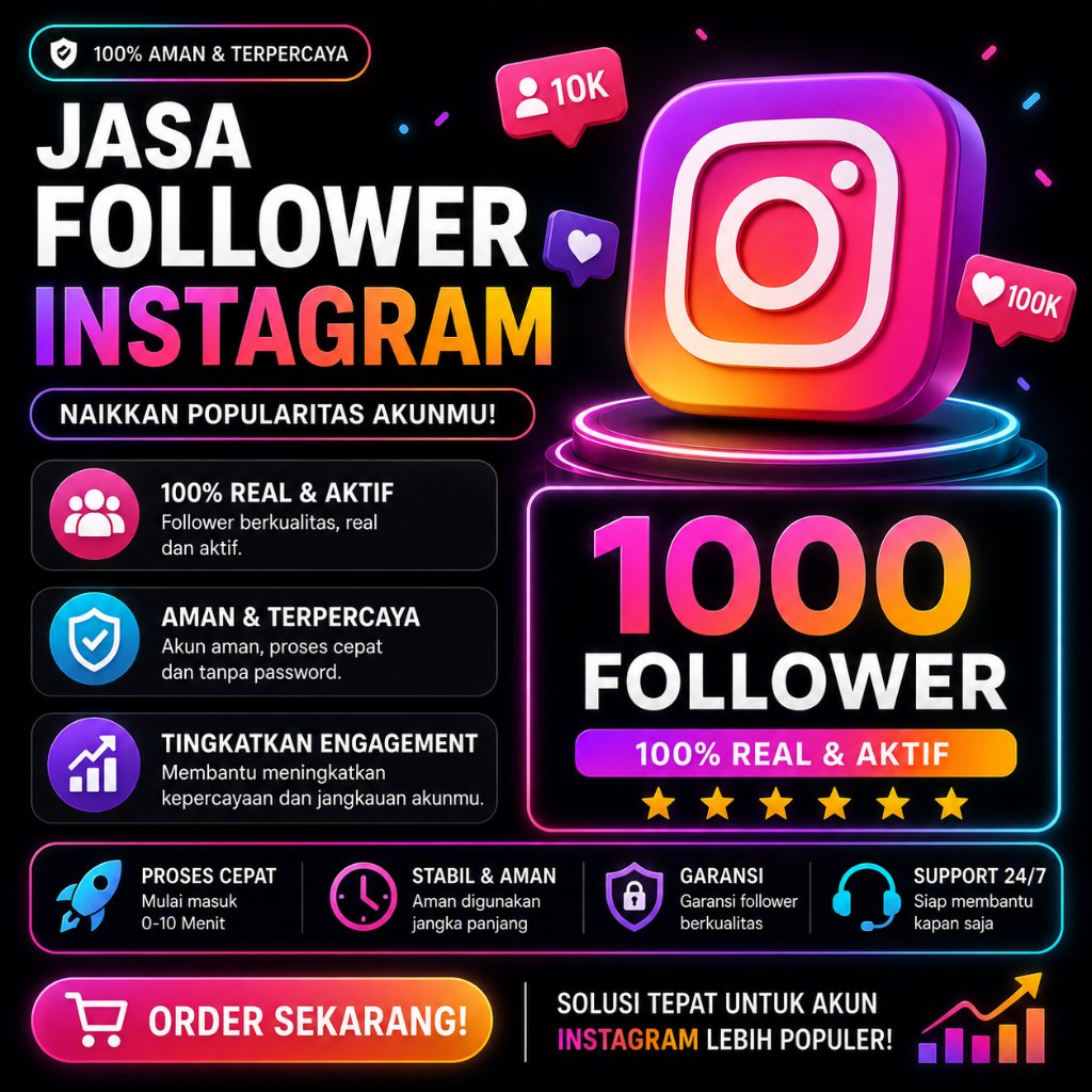Promo - 1000 Follower Instagram Real akun INDO - Garansi - Permanen