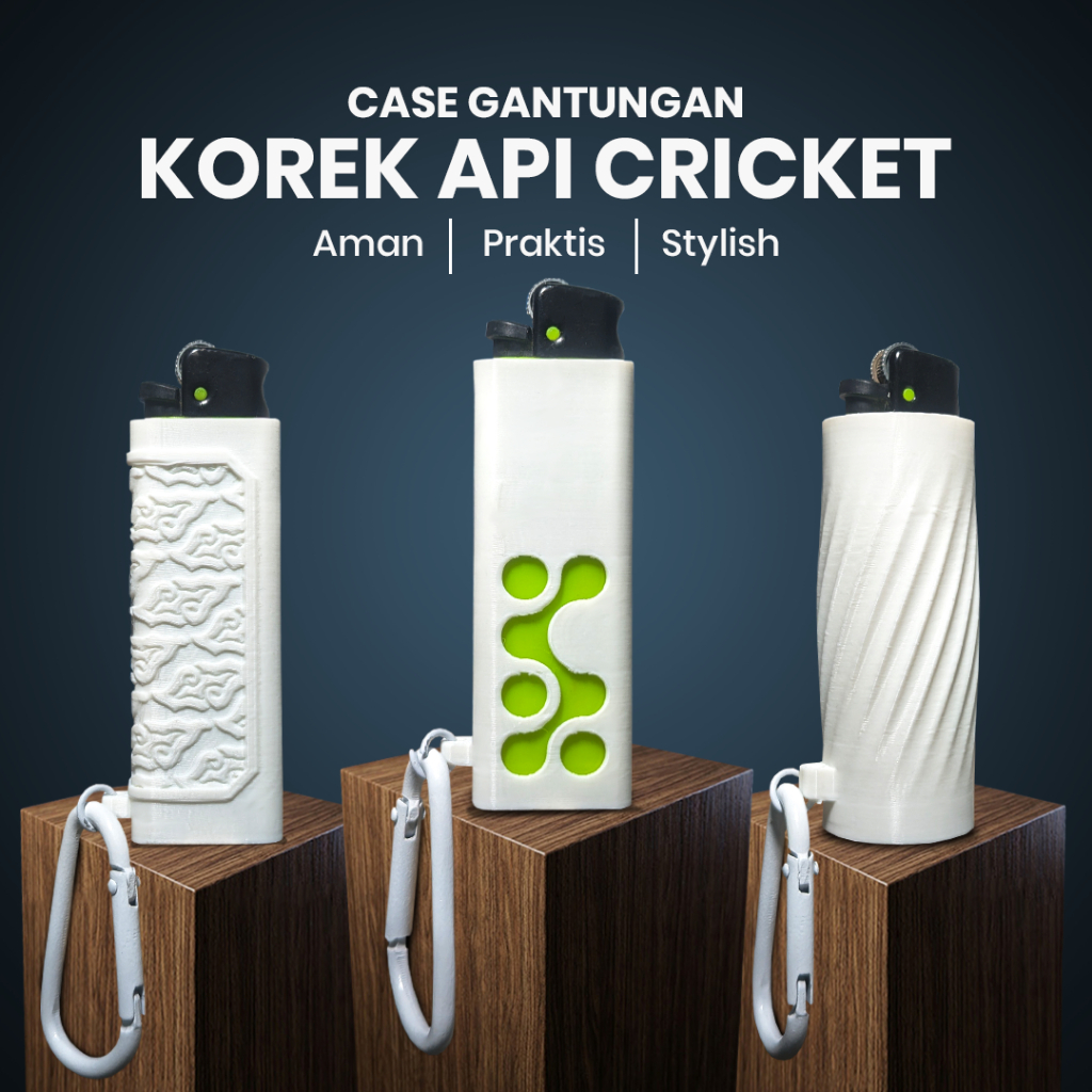 Casing Korek Api Cricket 3D Print Gantungan Hook Anti Hilang - Sarung Korek Cricket Minimalis
