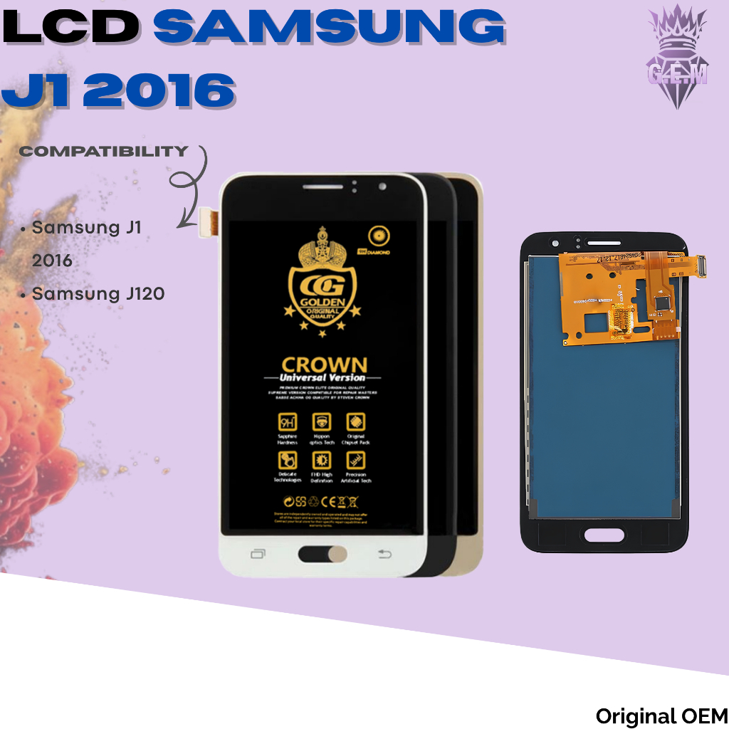 LCD SAMSUNG J1 2016 / J120  TOUCHSCREEN FULLSET COMPLETE ORIGINAL