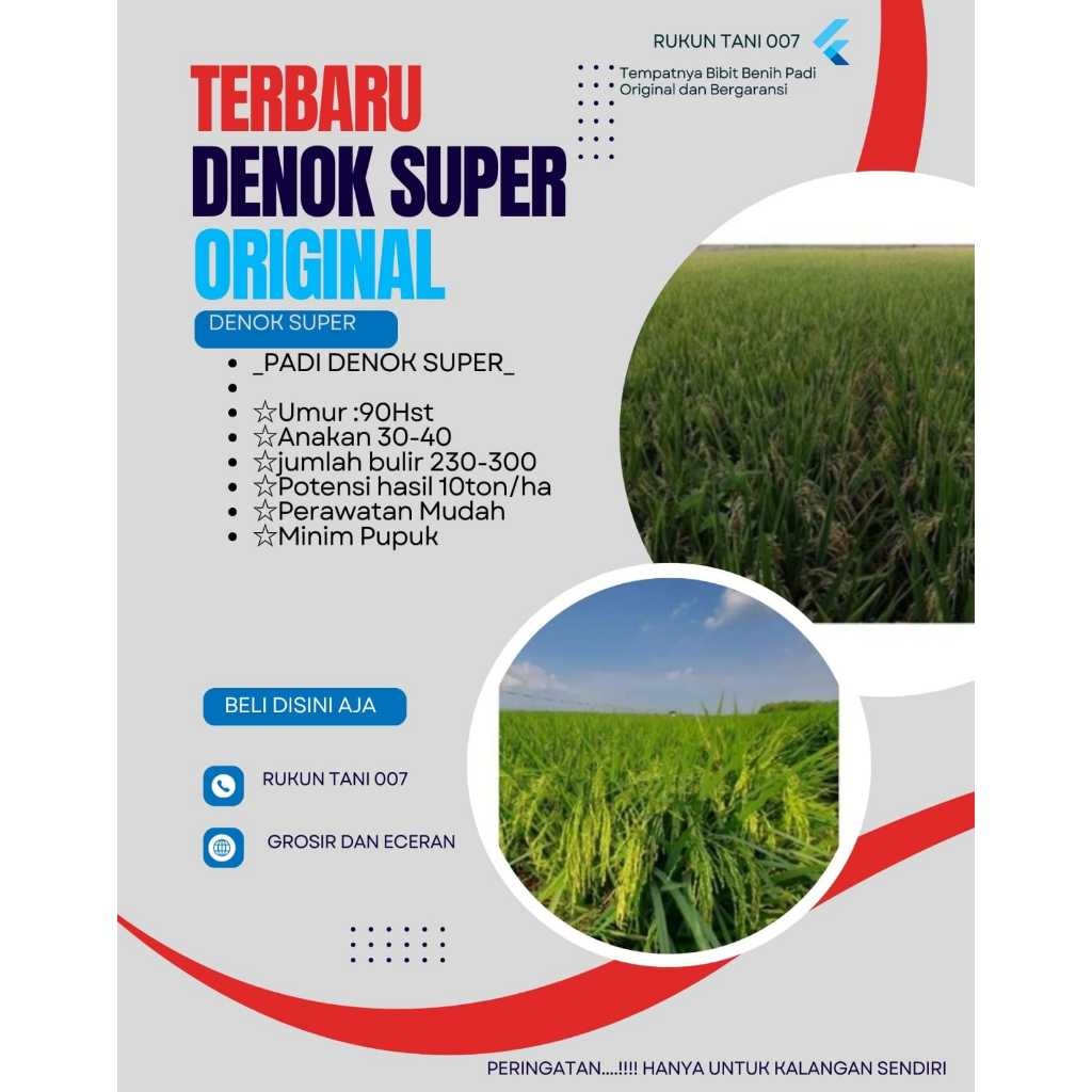 PADI DENOK SUPER ORIGINALKEMASAN 5 KG