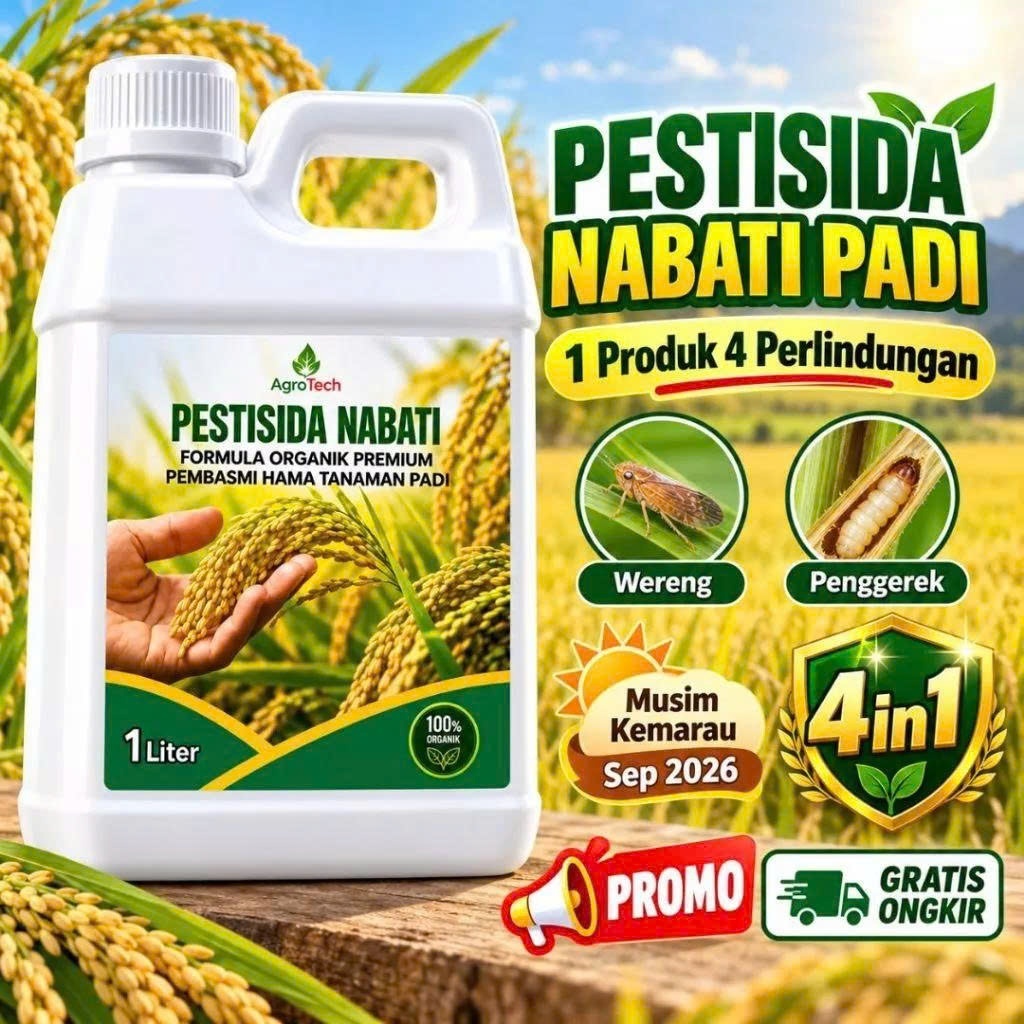 Obat Hama Padi Alami 1 Liter - Pestisida Nabati 4 in 1 Konsentrat Original