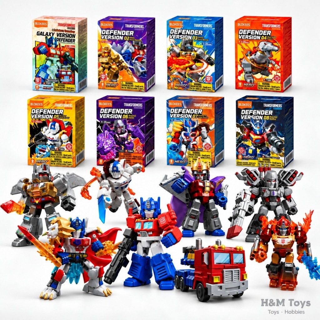 Blokees Transformers Defender Version DV Series - Figure Ro Mobil Mainan Rakit Blind Box Original