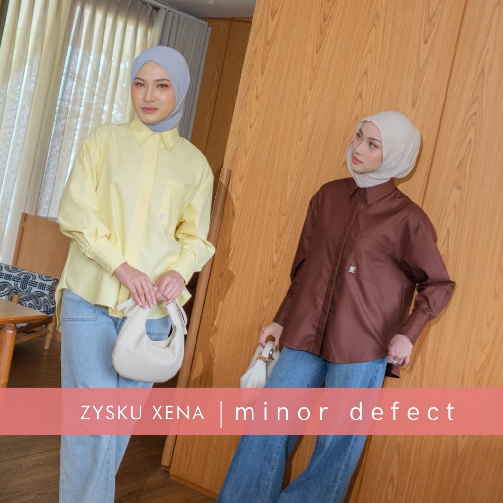 Zysku Xena | Minor Defect | Basic Oversized Shirt - 15 Warna | Kemeja Kerja Polos Kantor Wanita Leng
