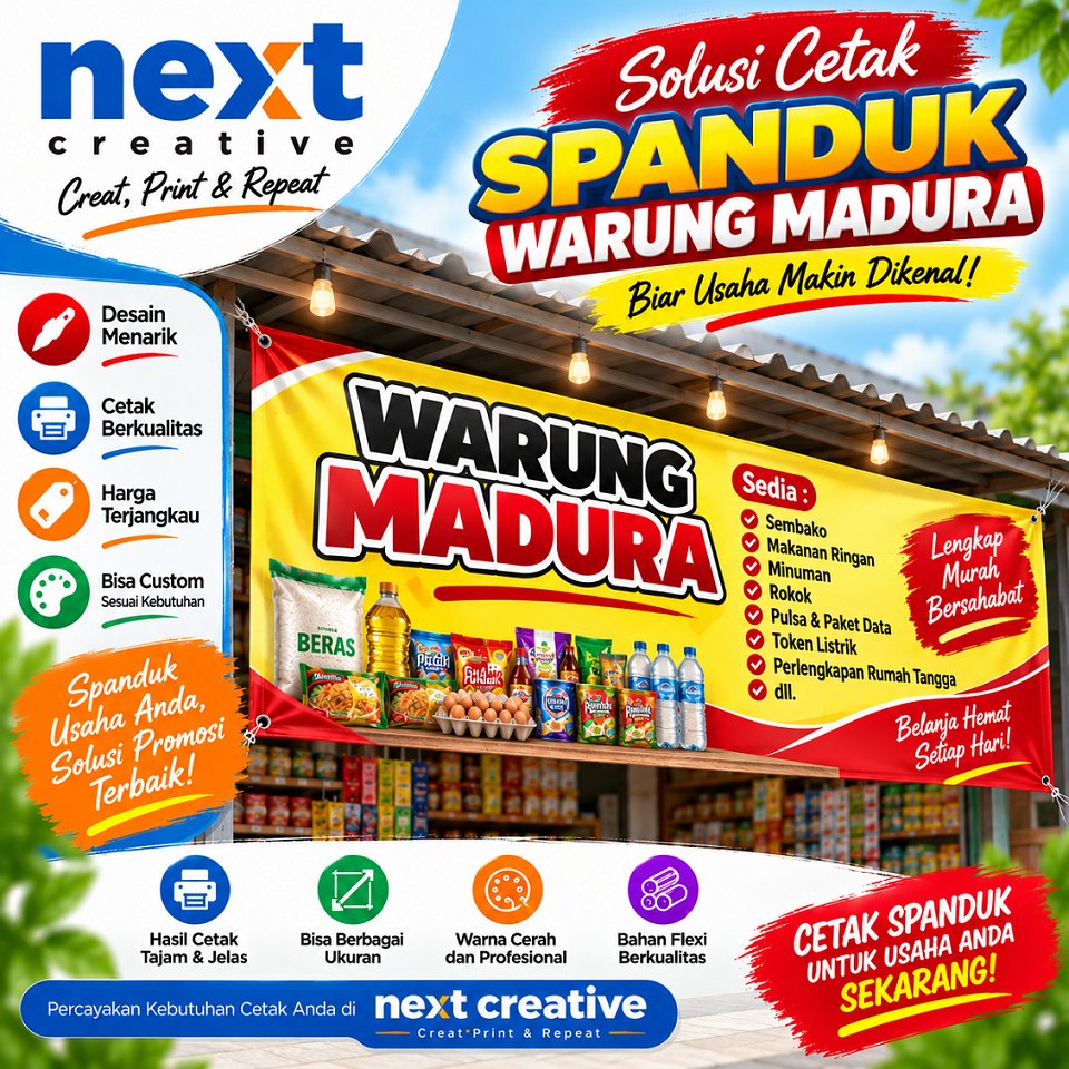 CETAK SPANDUK WARUNG| BANNER | BALIHO | MMT | UKURAN DAN DESIGN CUSTOM | FREE DESIGN CUSTOM | BAHAN 