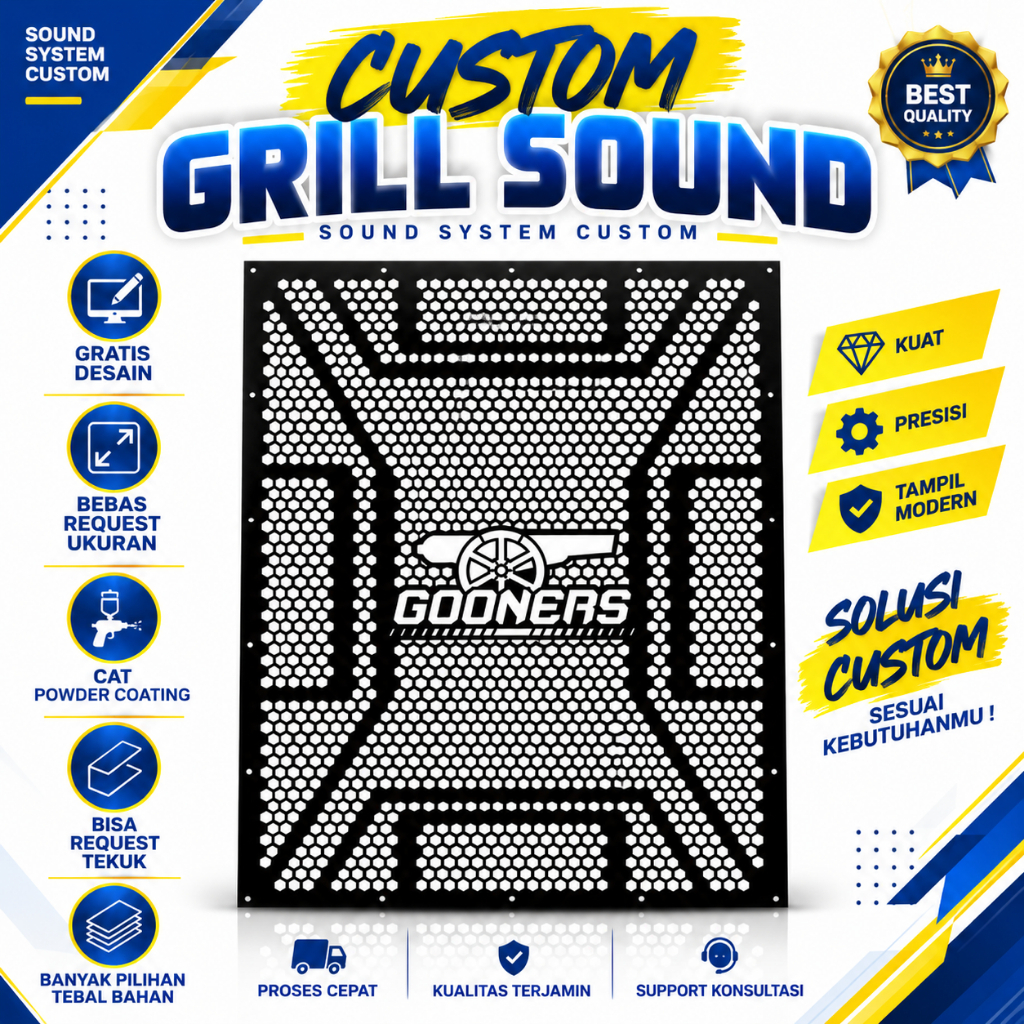 [UKURAN KECIL P2] Grill Sound System Tutup Box Speaker Custom Model SPL