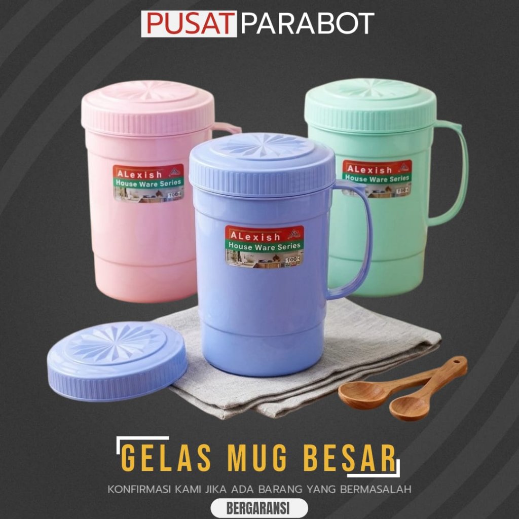 GELAS CANGKIR MUG PLASTIK BESAR