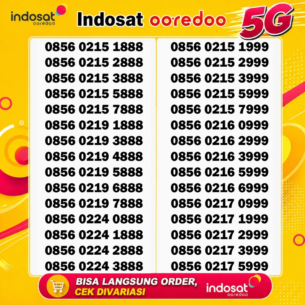 Indosat Im3 Nomor Cantik 4G dan 5G seri 888 999