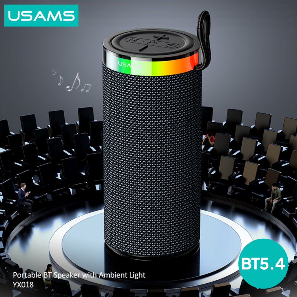 USAMS YX018 Speaker Bluetooth Portable RGB Ambient Light BT5.4 Wireless Speaker