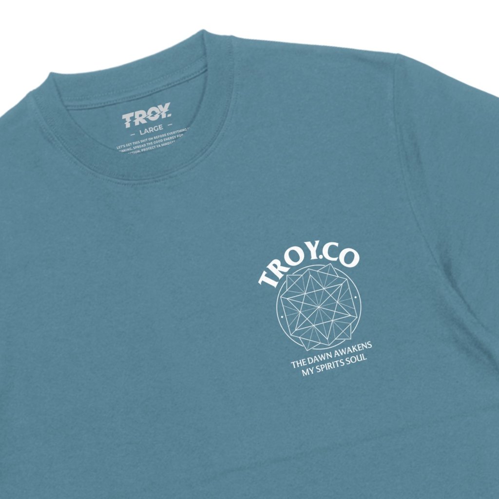 Troy Company T-Shirt Mineral Blue Dawn - Kaos Pria Lengan Pendek Biru Mineral MTD 3711