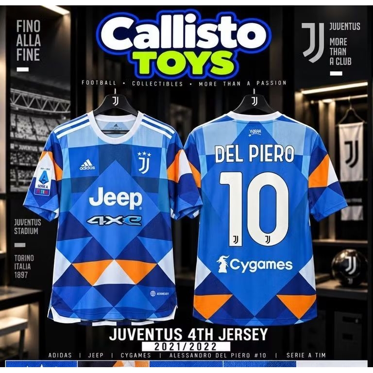 Jersey Juventus 4th Jersey 2021/2022 Del Piero 10 Adidas Jeep Cygames Size M
