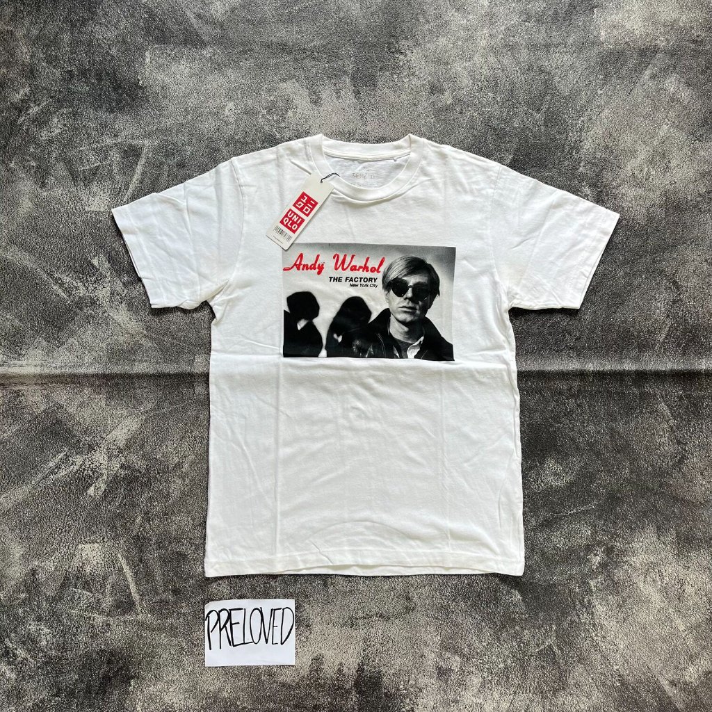 Tshirt Uniqlo UT x Andy Warhol The Factory Kaos Putih ukuran M