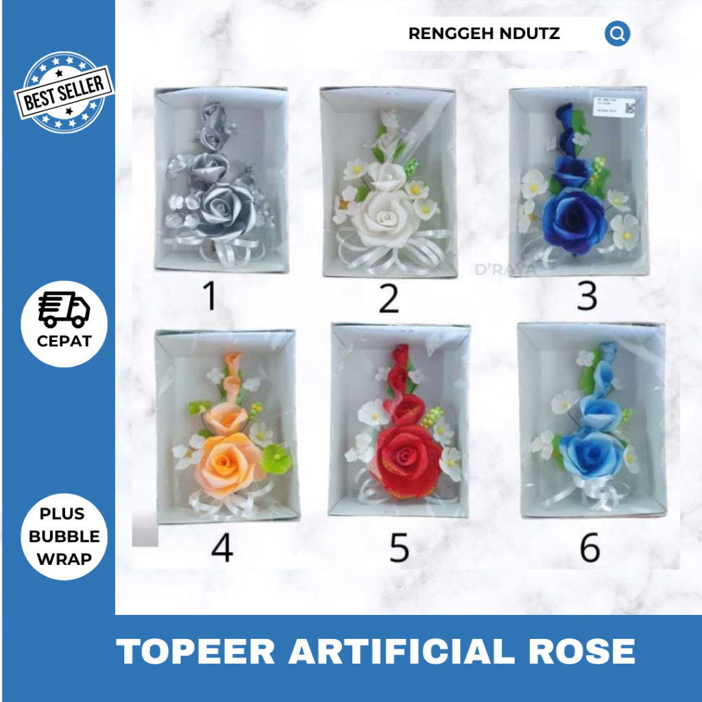 TOPPER KUE BUNGA HIASAN KUE BUNGA ARTIFICIAL FLOWER rose