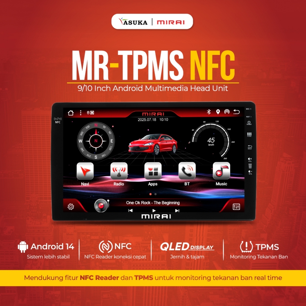 Mirai MR TPMS NFC Head Unit Android