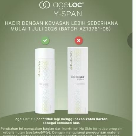 ageloc yspan pharmanex 1 botol expired 2028