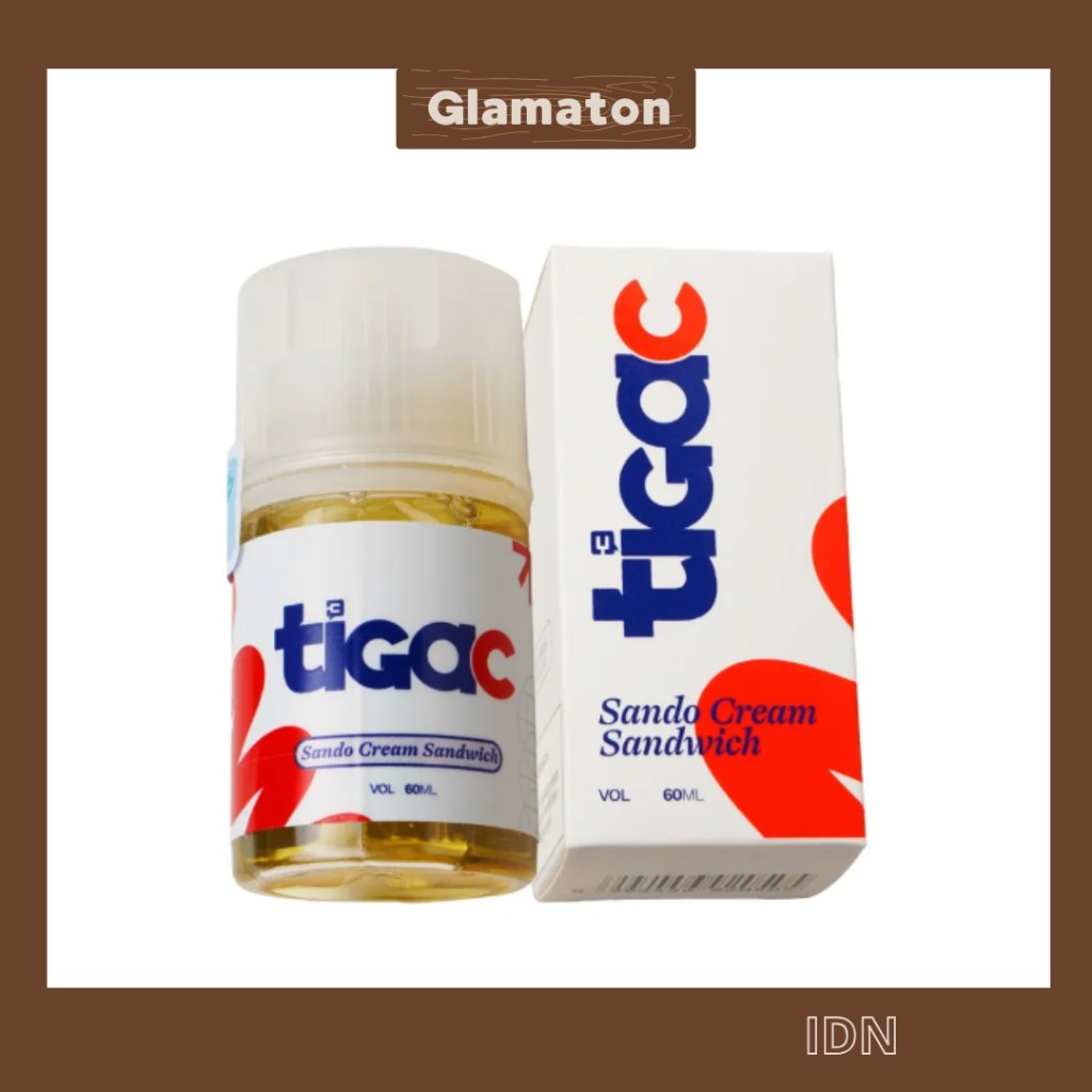 LIQUID TIGAC SANDO CREAM SANDWICH FREEBASE 60ML 100% ORIGINAL