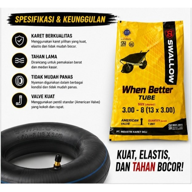 BAN DALAM GEROBAK PASIR SWALLOW / BAN DALAM GEROBAK ANGKONG