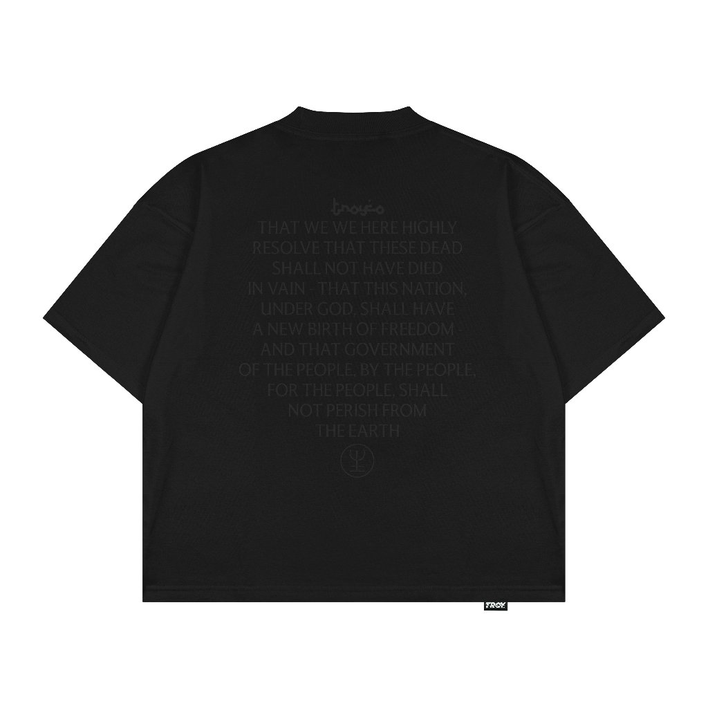 Troy Company Boxy Oversized T-Shirt Black New Birth Of Freedom - Kaos Boxy Oversize Hitam MBD 3717