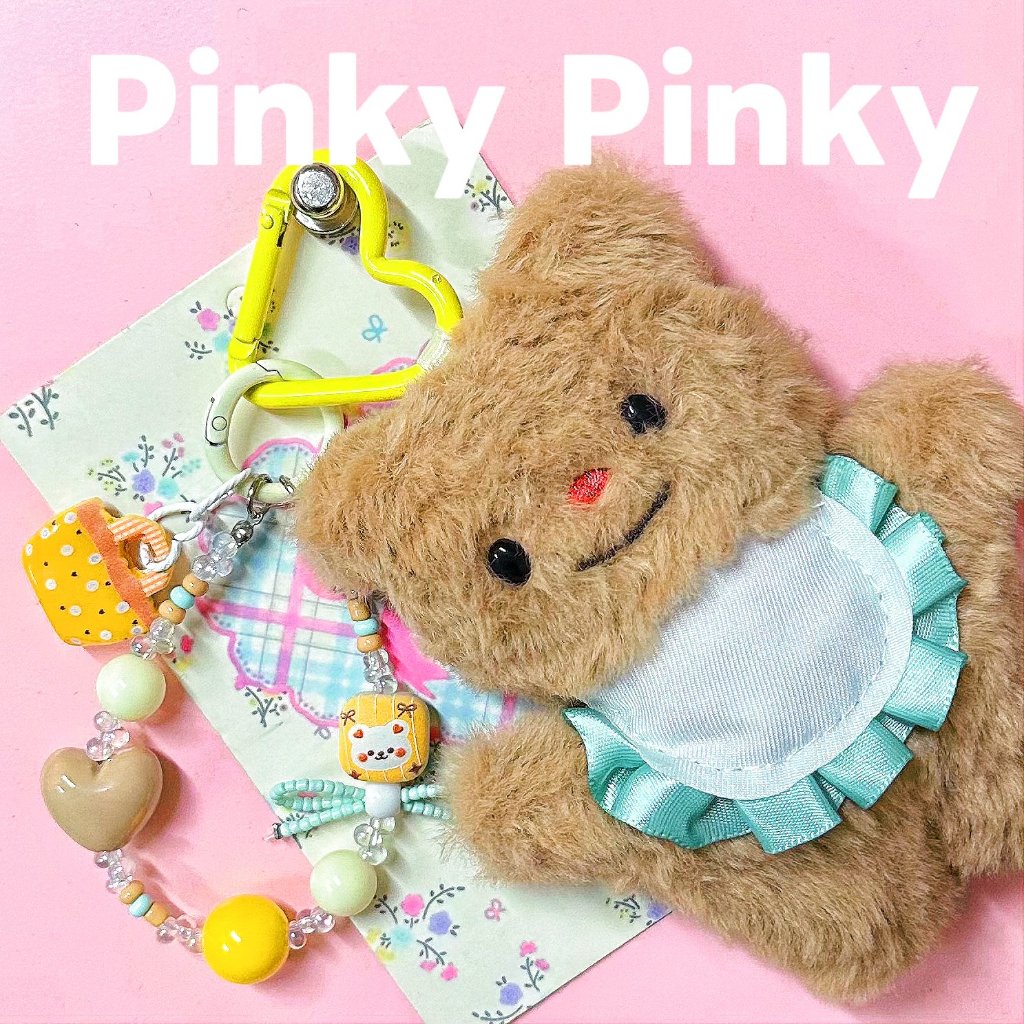 Pinky - Butterbear Tali & Gantungan Hp/Gantungan tas/Gantungan kunci/Strap hp Grosir/Manik-manik bua
