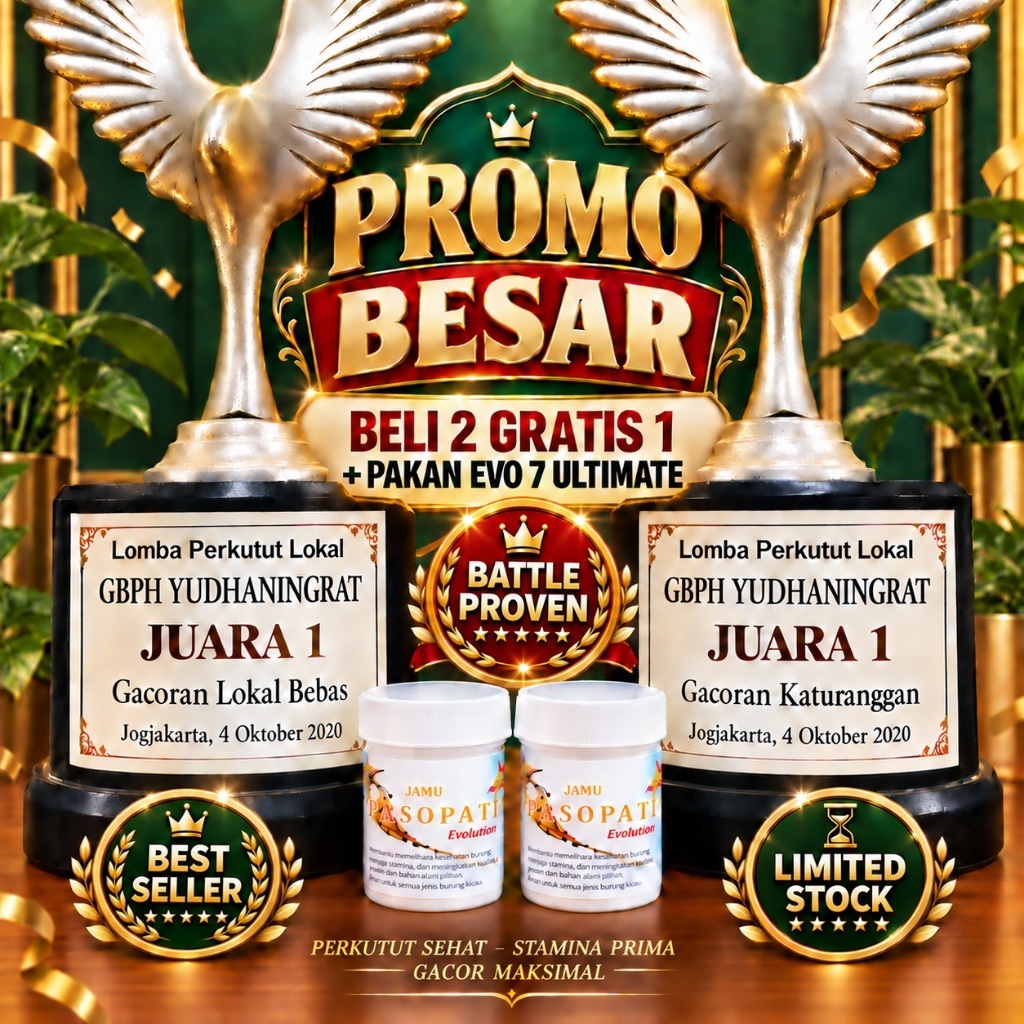 JAMU PERKUTUT PASOPATI EVOLUTION 7 (EVO 7) – Herbal untuk Stamina, Performa & Gacor