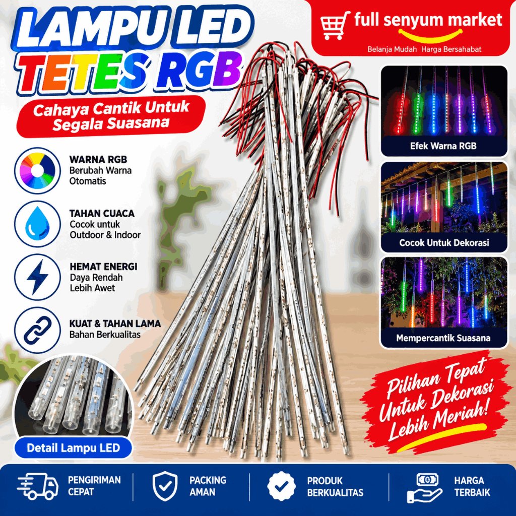 PROMO Led tetes / lampu layangan RGB running / lampu led strip 34cm / led running / led tetes rgb / 