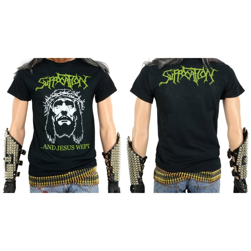 SUFFOCATION AND JESUS WEPT TAG GILDAN ULTRA SIZE L T SHIRT