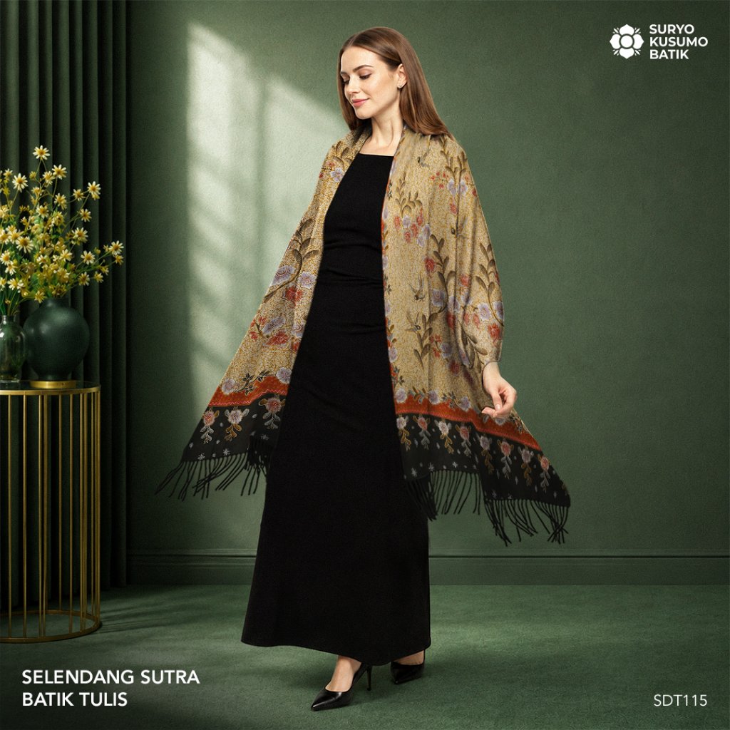 Suryo Kusumo Batik - Kain Selendang Batik Tulis Sutra Wanita  SLD1