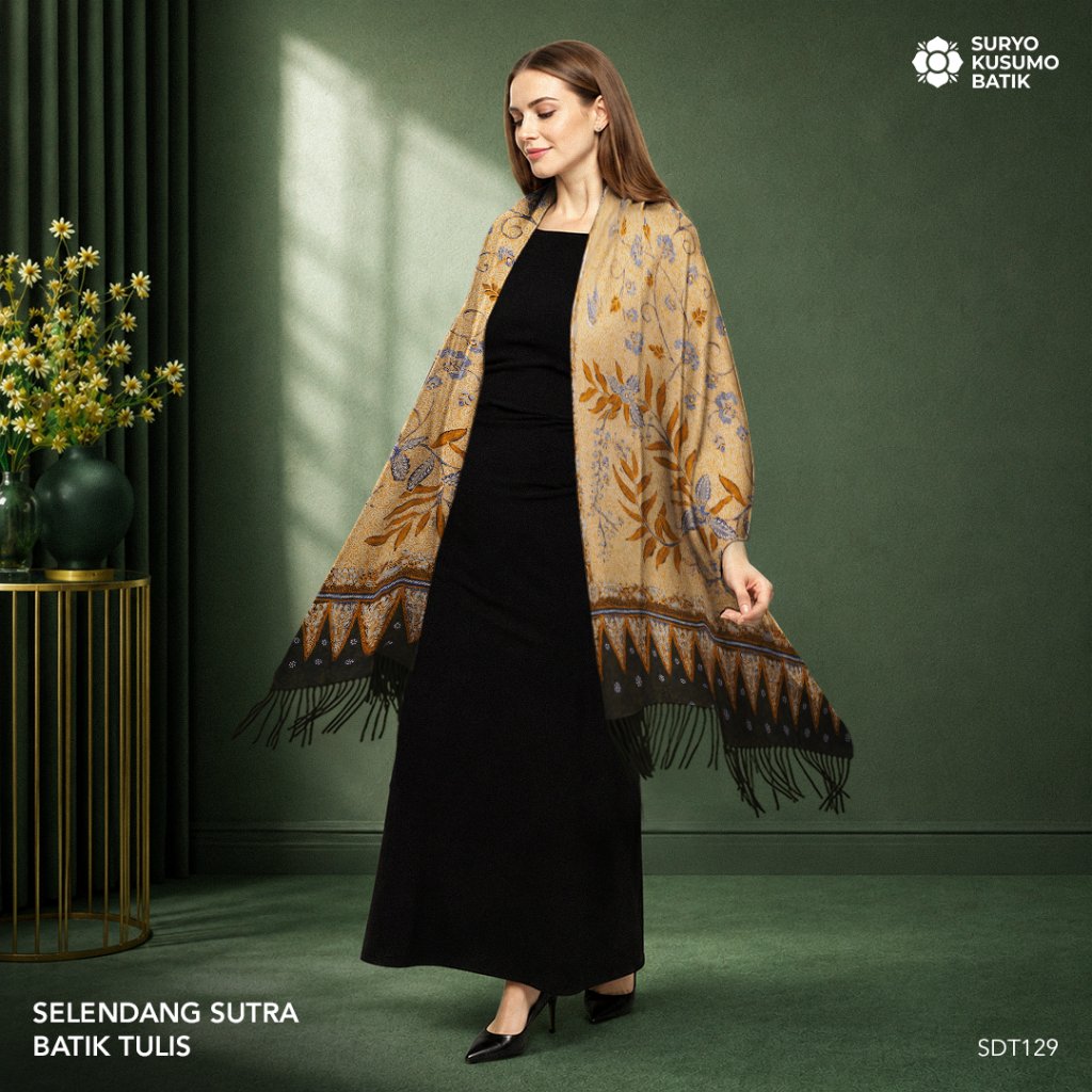 Suryo Kusumo Batik - Kain Selendang Batik Tulis Sutra Wanita  SLD2