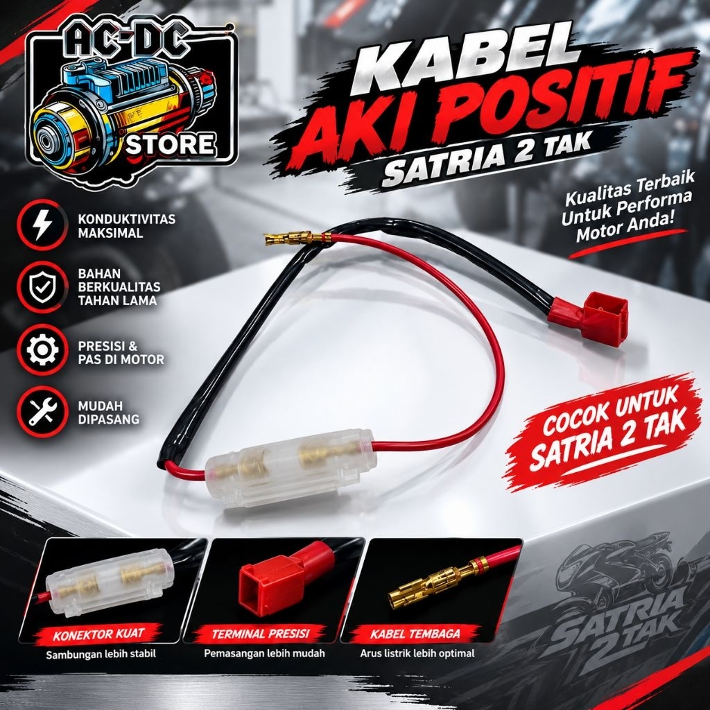 kabel aki positif satria 2 tak (hiu/lumba) kabel aki positif satria 2tak