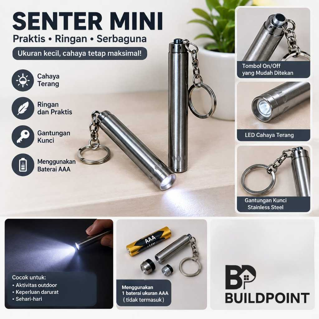 SENTER MINI LED PORTABLE – 1 BATERAI AAA