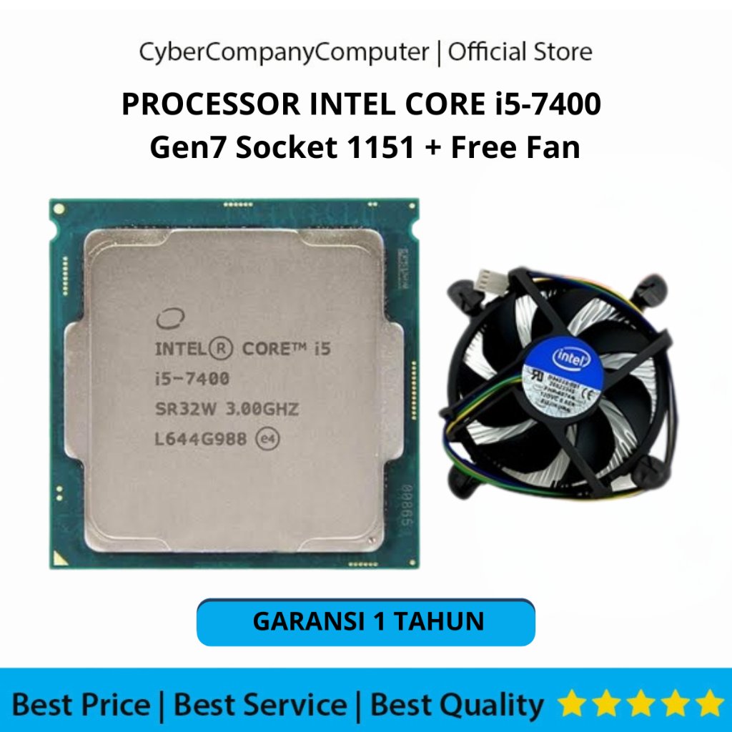 Processor Intel Core i5-7400 Gen7 LGA 1151 3.0GHz + Fan - Processor Intel Core i5-7400 Gen7 Socket 1