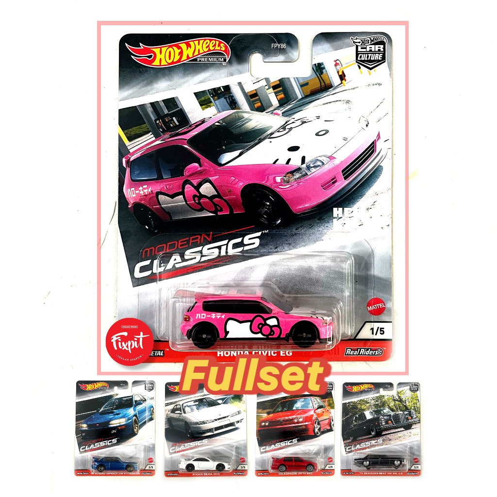 Hotwheels Honda Civic EG Hello Kitty Pink Rare Full set