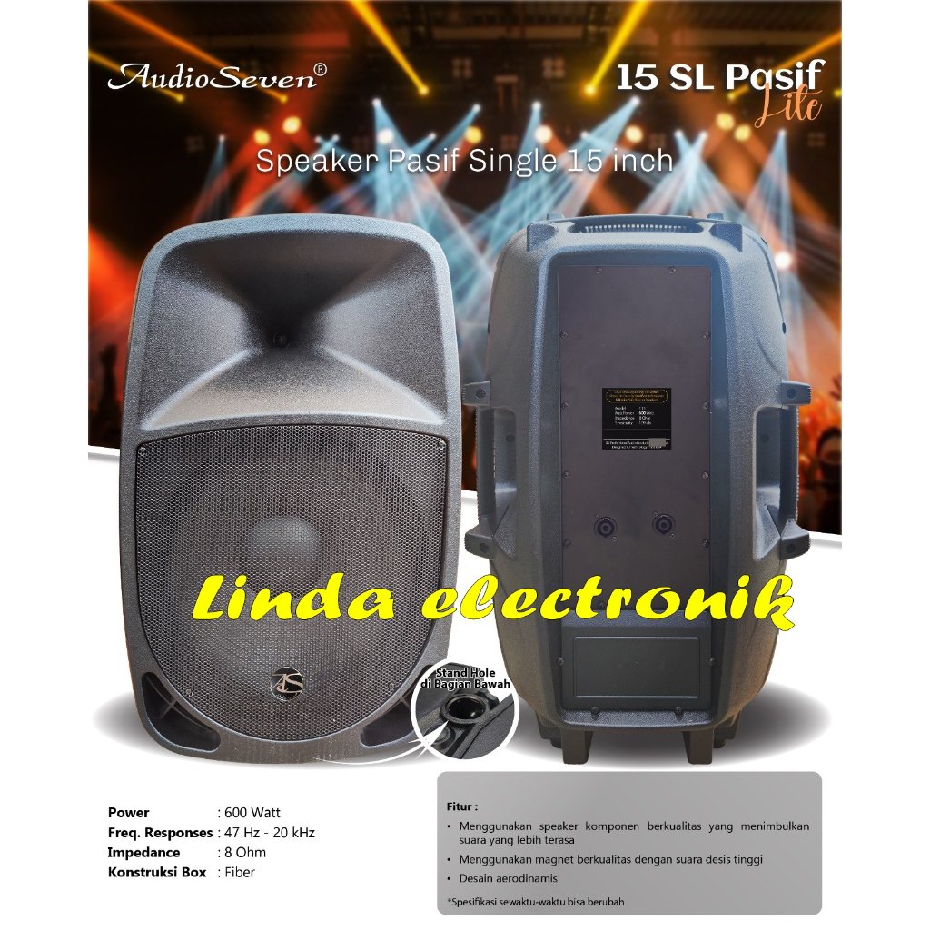speaker pasif audio seven 15 sl / 15 sw AUDIO SEVEN 15SL / 15SW 15 inch 1 buah original