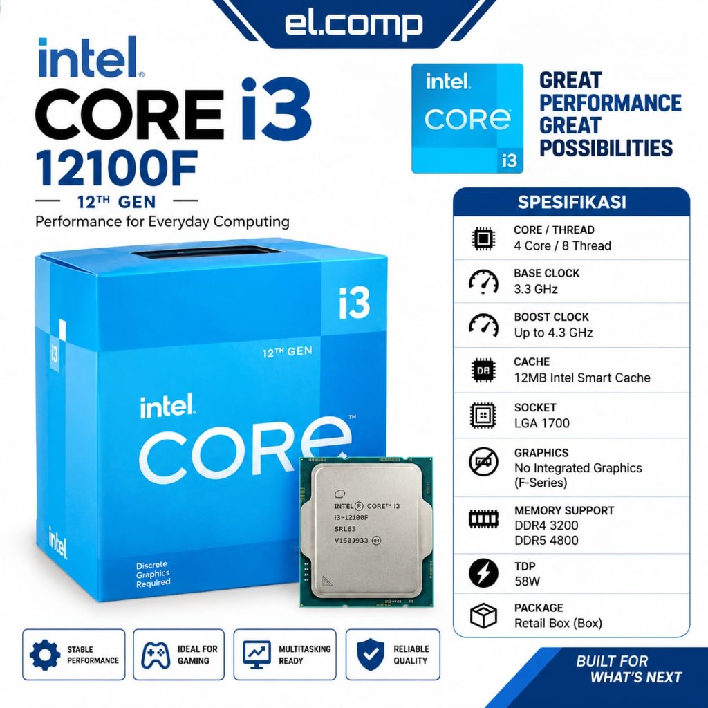 PROCESSORE CORE I3 12100F BOX