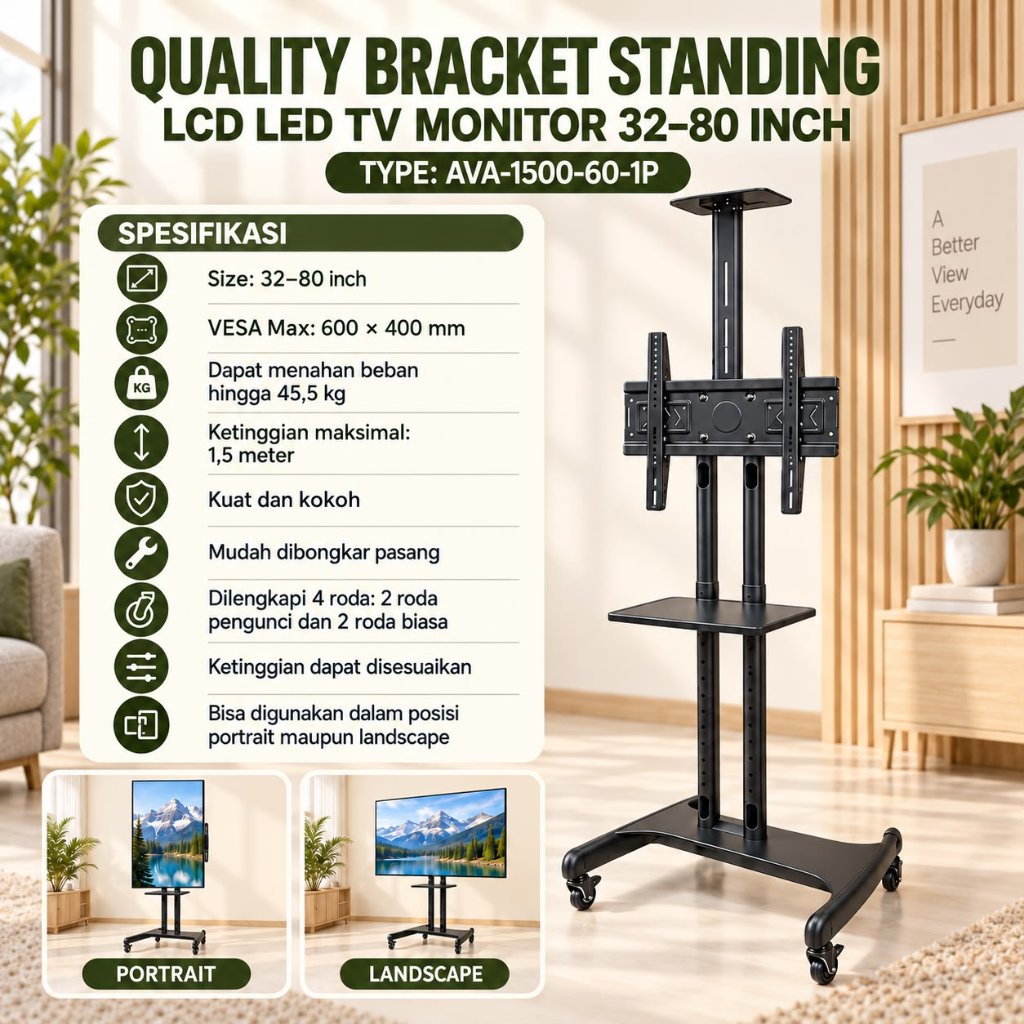 STANDING BRACKET QUALITY AVA 1500-60-1P TV LCD LED 32-80 INCH DORONG
