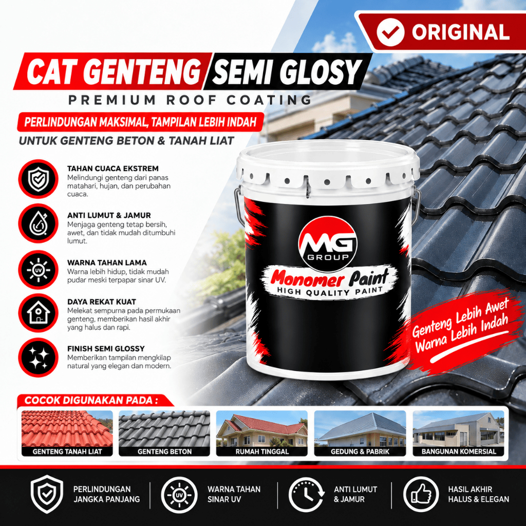 Cat Genteng 20KG Semi Glossy | Cat Atap Genteng Monomer Paint