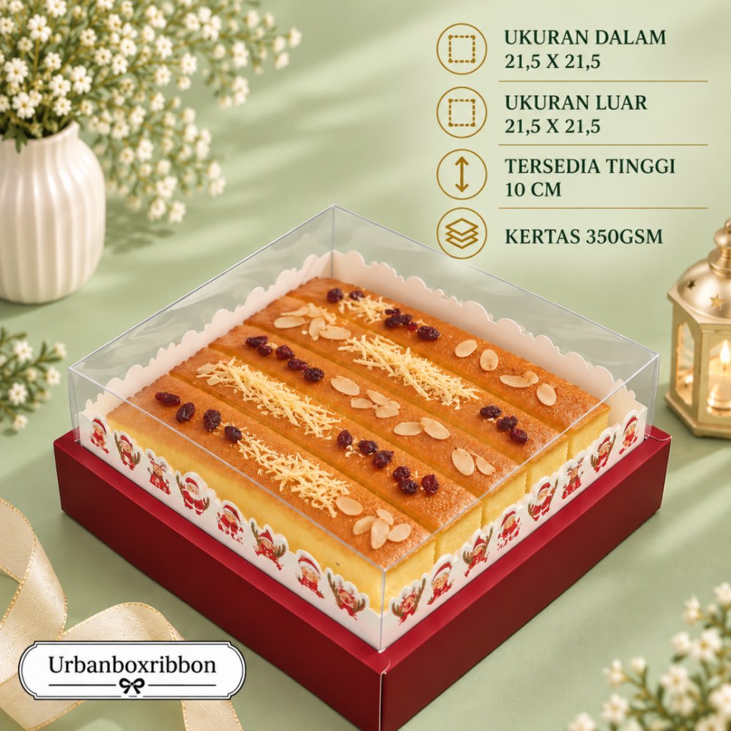 Box Marmer Cake Box Lapis Legit Mini Pie Box Natal Imlek Lebaran Box Puding Box Sekat 9 Premium