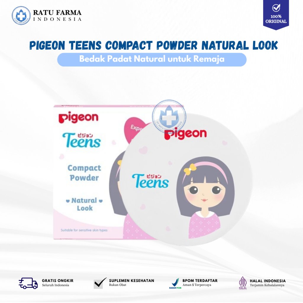 Pigeon Teens Compact Powder Pink 14g - Bedak Padat
