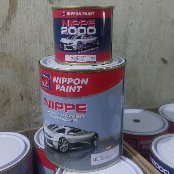 Cat Dasar / Epoxy Nippe 2000 / Epoxy Primer Surfacer Nippe 2000, White (Putih) uk.1 liter + Hardener