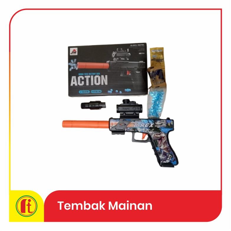 Pistol Mainan Anak Water Gel With Laser Peluru Lunak Gun ACTION Handgun