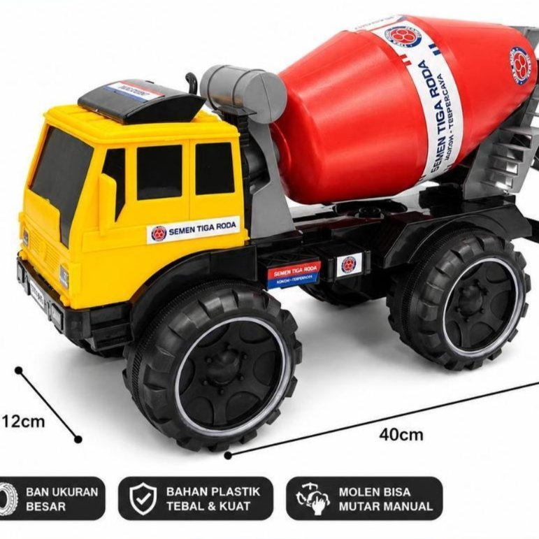 IM 2283 TRUK MOLEN Mainan Anak Truk Mixer - Mobil Molen Besar - Truck Semen - Ban Plastik