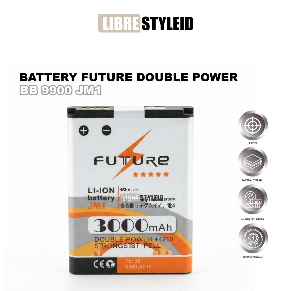 BATTERY FUTURE DOUBLE POWER BB9900 / JM1 ORIGINAL - BATERAI REPLACEMENT BERKUALITAS UNTUK BLACKBERRY