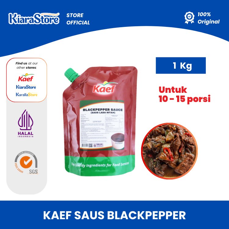 KAEF Black Pepper Sauce 1 Kg | Saus Lada Hitam | Saus Steak | Hotpot Shabu-Shabu Bumbu Pasta